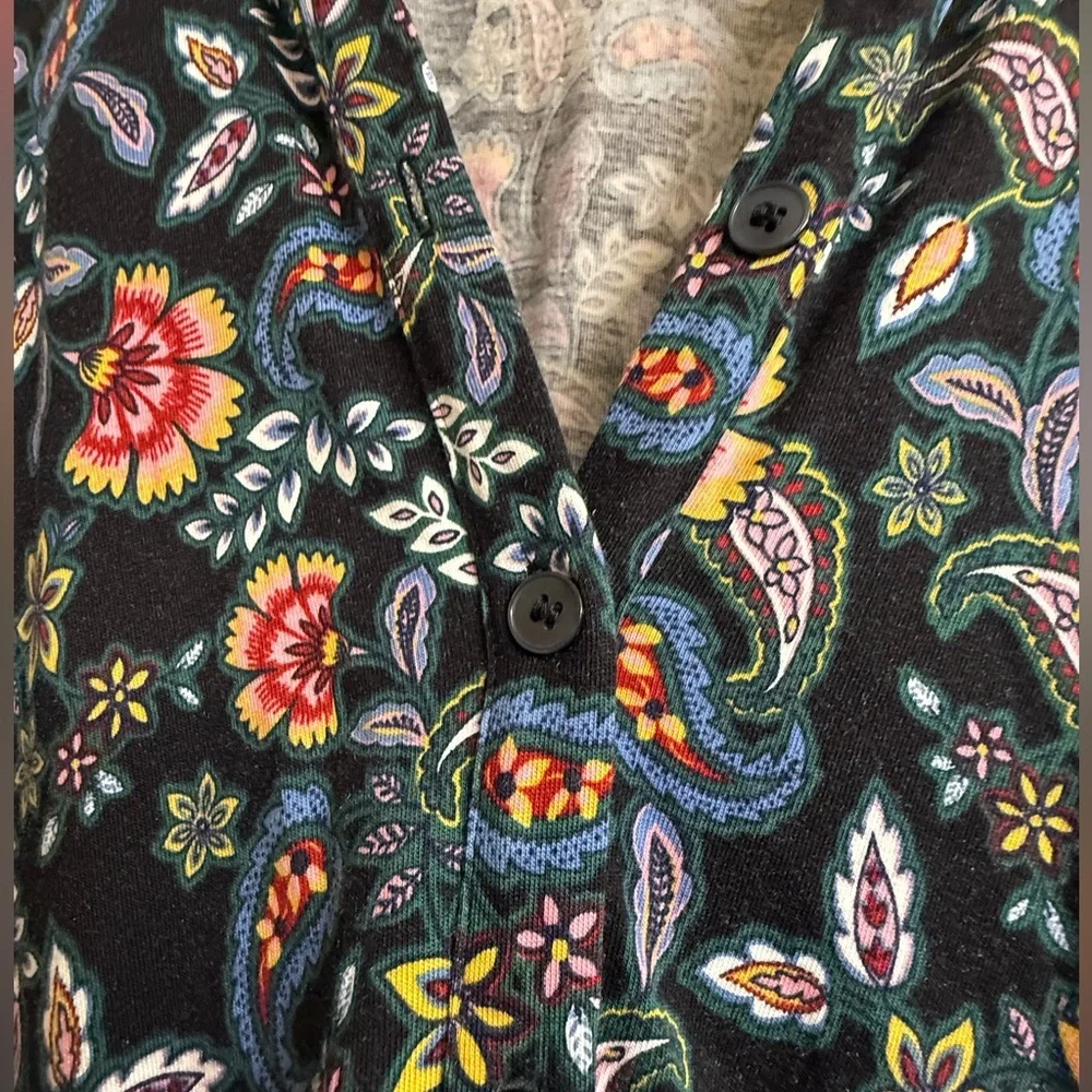 Boden Black Floral Print Long Sleeve Dress US 12R - Picture 4 of 6